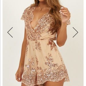 Showpo rose gold romper